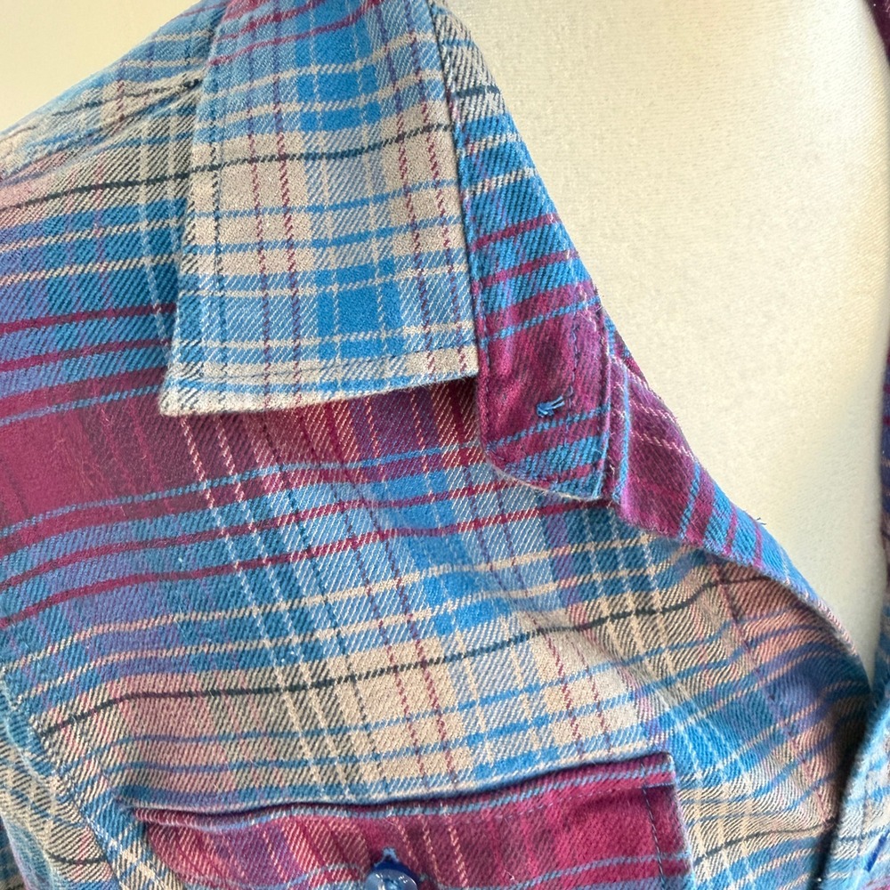 Nike SB Flannel Shirt Mens Medium Blue Purple Plaid Long Sleeve Skate Streetwear - Picture 14 of 14